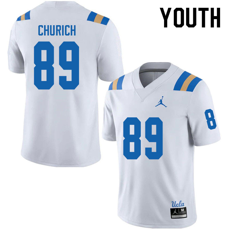 Jordan Brand Youth #89 Michael Churich UCLA Bruins College Football Jerseys Sale-White - Click Image to Close